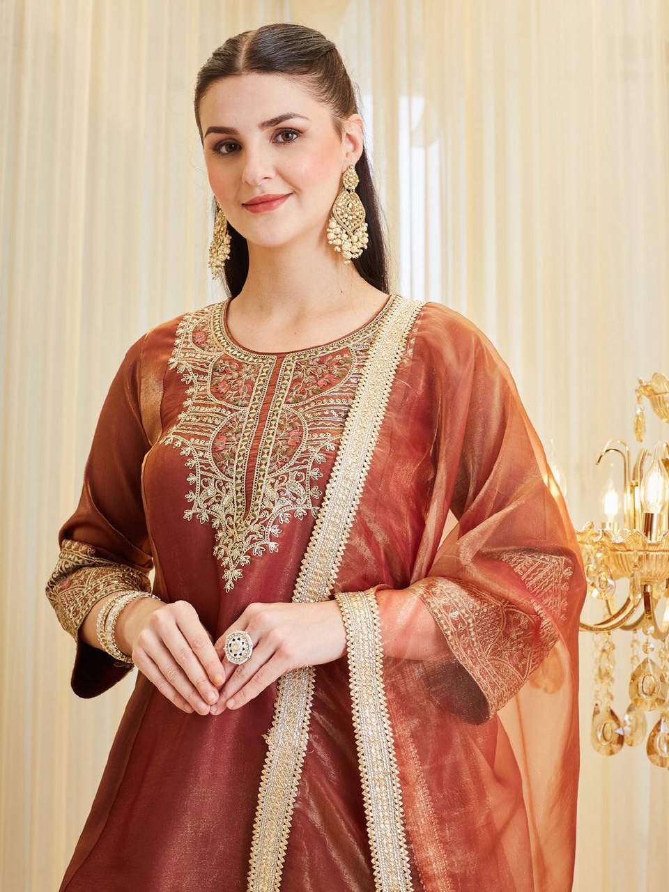 Midnight Terracotta Luminous Salwar Set